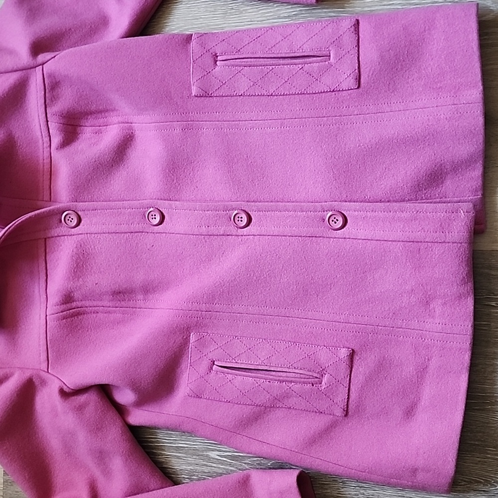 Pendleton Womens 100% Merino Wool  Pink Button Down Hip Length Peacoat Sz Medium - Picture 4 of 15